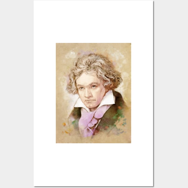 Ludwig van Beethoven im Aquarell Stil Wall Art by Bach4you